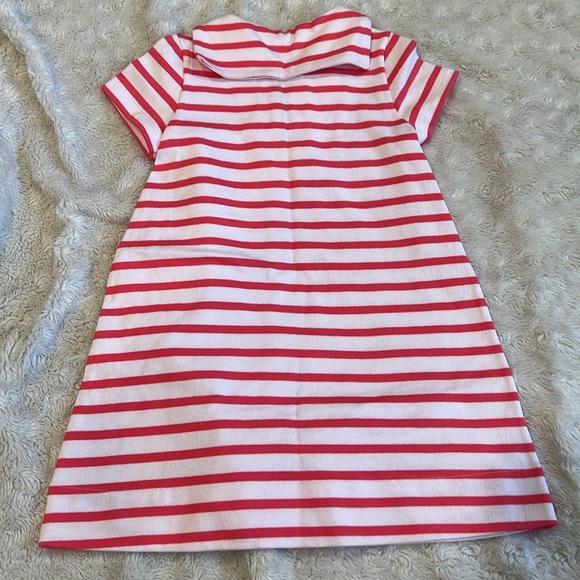 NWOT, Petit Bateau, salmon and white striped short sleeved sweater dress, 36 mos - Picture 3 of 3
